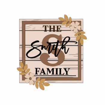 3mm mdf Square Family Initial Plaque