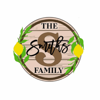 3mm mdf Family Initial Plaque (Lemon Theme)