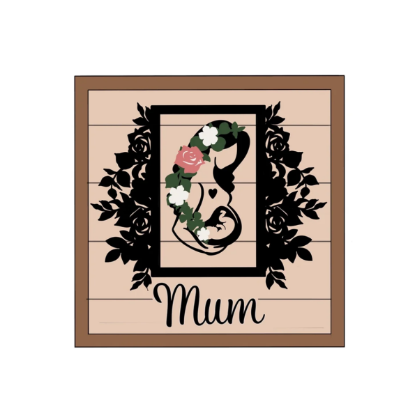 3mm mdf Square Mother and Baby Plaque