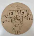 3mm mdf Robot Skyline Plaque