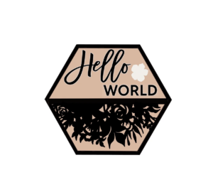 3mm mdf Hexagon Hello World Plaque