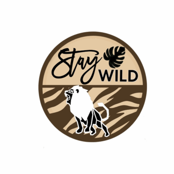 3mm mdf Stay Wild Geometric Lion Plaque