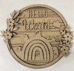 3mm mdf Woodland Animal Boho Rainbow Plaque