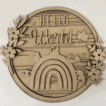 3mm mdf Woodland Animal Boho Rainbow Plaque