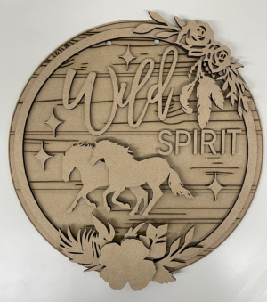 3mm mdf Boho Horse Plaque