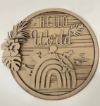 3mm mdf Safari Boho Rainbow Plaque