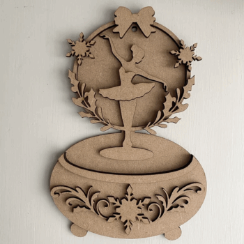 3mm mdf Ballerina Music Box (Snowflake Theme)