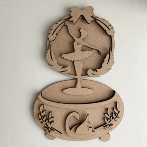 3mm mdf Ballerina Music Box (Swan Theme)