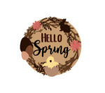 3mm mdf Hello Spring Circular Plaque