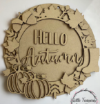 3mm mdf Hello Autumn Circular Plaque