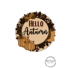 3mm mdf Hello Autumn Circular Plaque