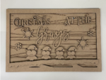 3mm mdf Christmas Owls Rectangular Plaque