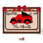 3mm mdf Christmas At The' Rectangular Truck Plaque