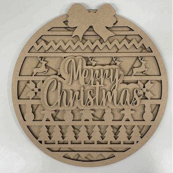 3mm mdf Christmas Pattern Plaque
