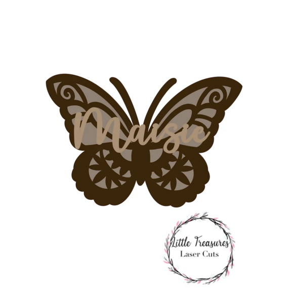 3mm mdf Butterfly Mandala (Personalised)