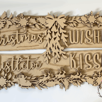 3mm mdf Christmas Wishes Signpost