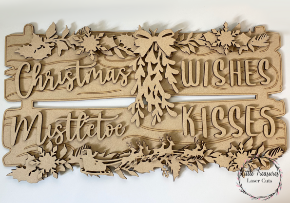 3mm mdf Christmas Wishes Signpost