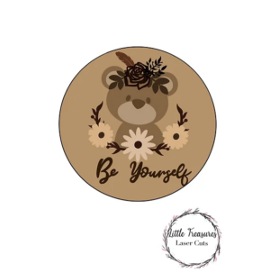 3mm mdf Bear Animal Circular Plaque