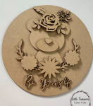 3mm mdf Bear Animal Circular Plaque