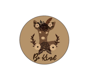 3mm mdf Fawn Animal Plaque Circular Plaque