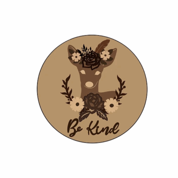 3mm mdf Fawn Animal Plaque Circular Plaque