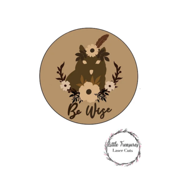 3mm mdf Owl Animal Plaque Circular Plaque
