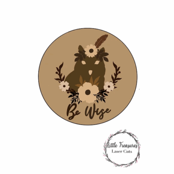 3mm mdf Owl Animal Plaque Circular Plaque