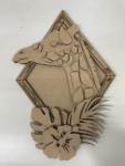 3mm mdf Giraffe Safari Animal & Leaves Plaque