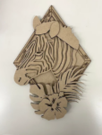 3mm mdf Zebra Safari Animal & Leaves Plaque