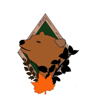 3mm mdf Bear Woodland Animal Head & Leaves