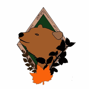 3mm mdf Bear Woodland Animal Head & Leaves