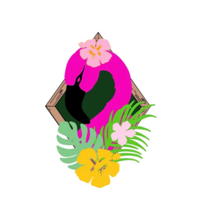 3mm mdf Flamingo Safari Animal & Leaves Plaque