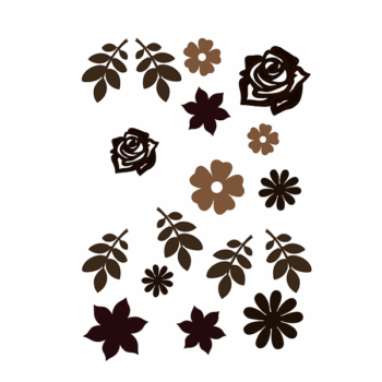 3mm mdf Pack of Flowers Embellishment Pack