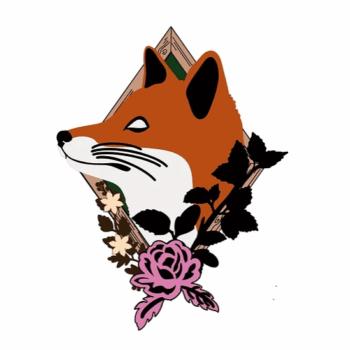 3mm mdf Fox Woodland Animal Head & Leaves Plaque