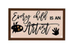 3mm mdf Every Child Is An Artist Rectangle Plaque