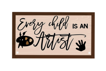 3mm mdf Every Child Is An Artist Rectangle Plaque
