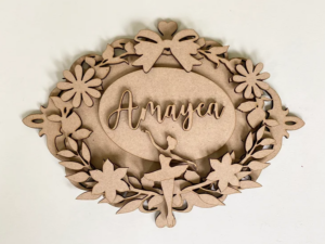 3mm mdf Ballerina Oval Plaque