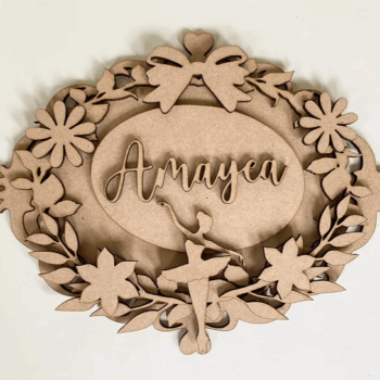 3mm mdf Ballerina Oval Plaque