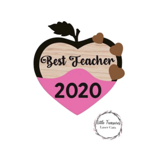 3mm mdf Heart Shaped Apple With Mask