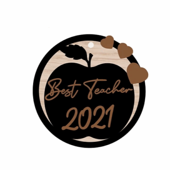 3mm mdf Large Apple Bauble Best Teacher (year)