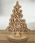 3mm mdf Free Standing Christmas Tree Quote