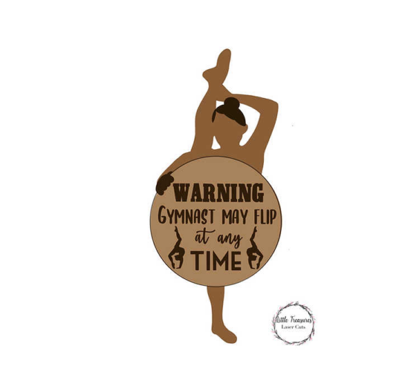 3mm mdf Gymnast Holding Name Plaque