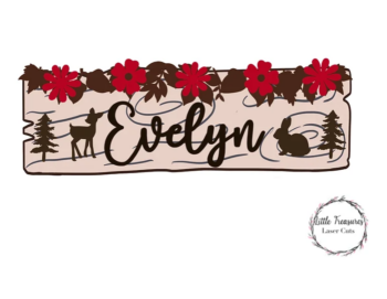 3mm mdf Woodland Themed Single Signpost Plaque