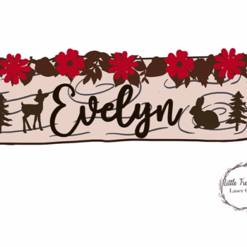 3mm mdf Woodland Themed Single Signpost Plaque