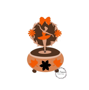 3mm mdf Ballerina Music Box (Autumn Theme)