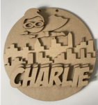 3mm mdf Superhero Skyline Plaque