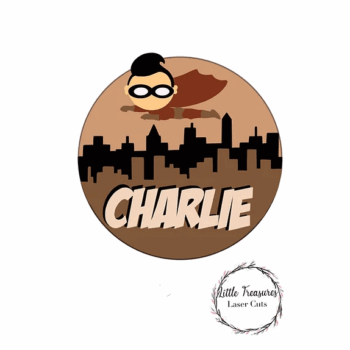 3mm mdf Superhero Skyline Plaque
