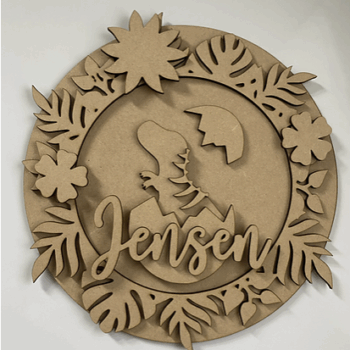 3mm mdf T-Rex Egg Hatching Plaque