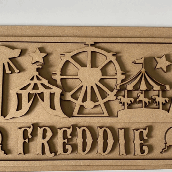 3mm mdf Rectangular Funfair Ticket Plaque