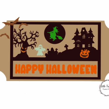 3mm mdf Rectangular Halloween Ticket Plaque